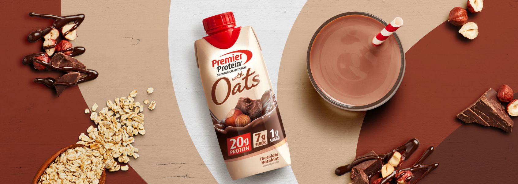 A photo of Premier Protein Chocolate Hazelnut Protein Shake with Oats