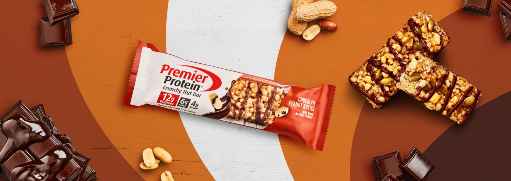A photo of Premier Protein 12g Chocolate Peanut Butter Protein Bar