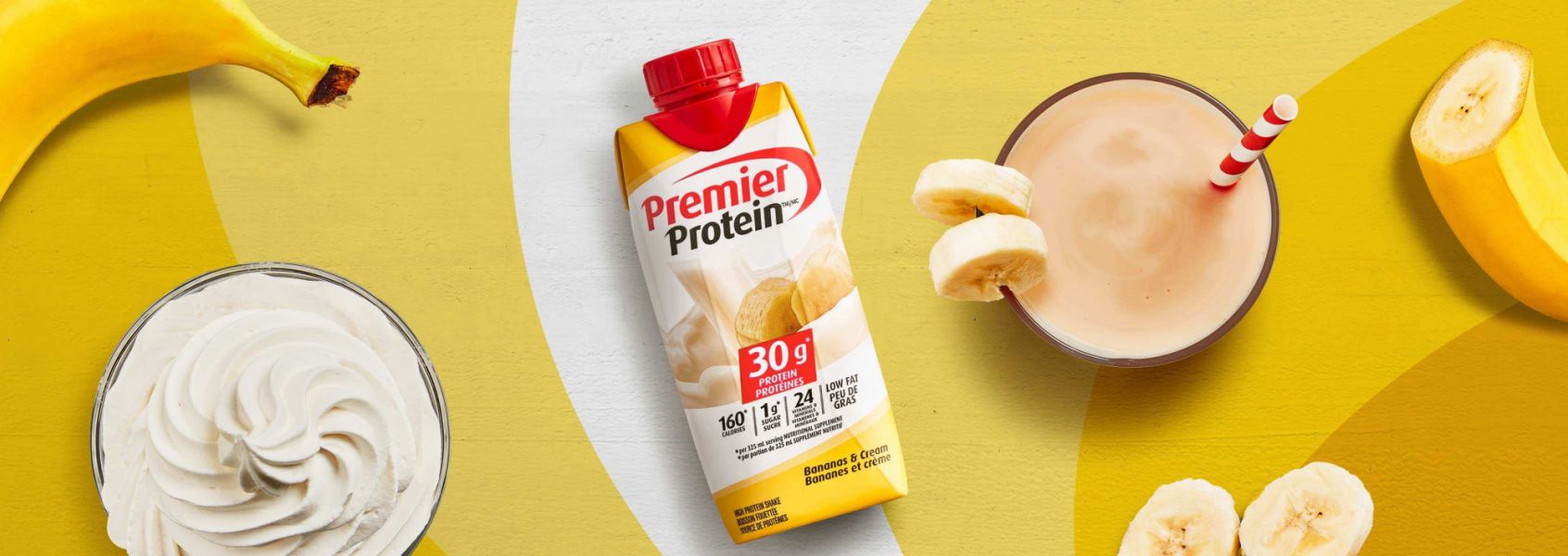 A photo of Premier Protein Boisson fouettée protéinée aux Bananes et crème