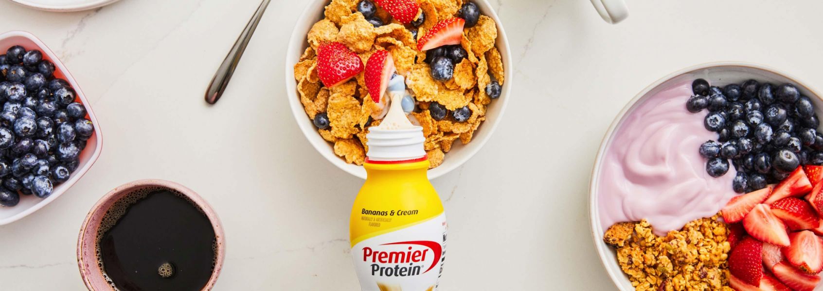 A photo of Premier Protein 11.5oz Bananas & Cream Protein Shake