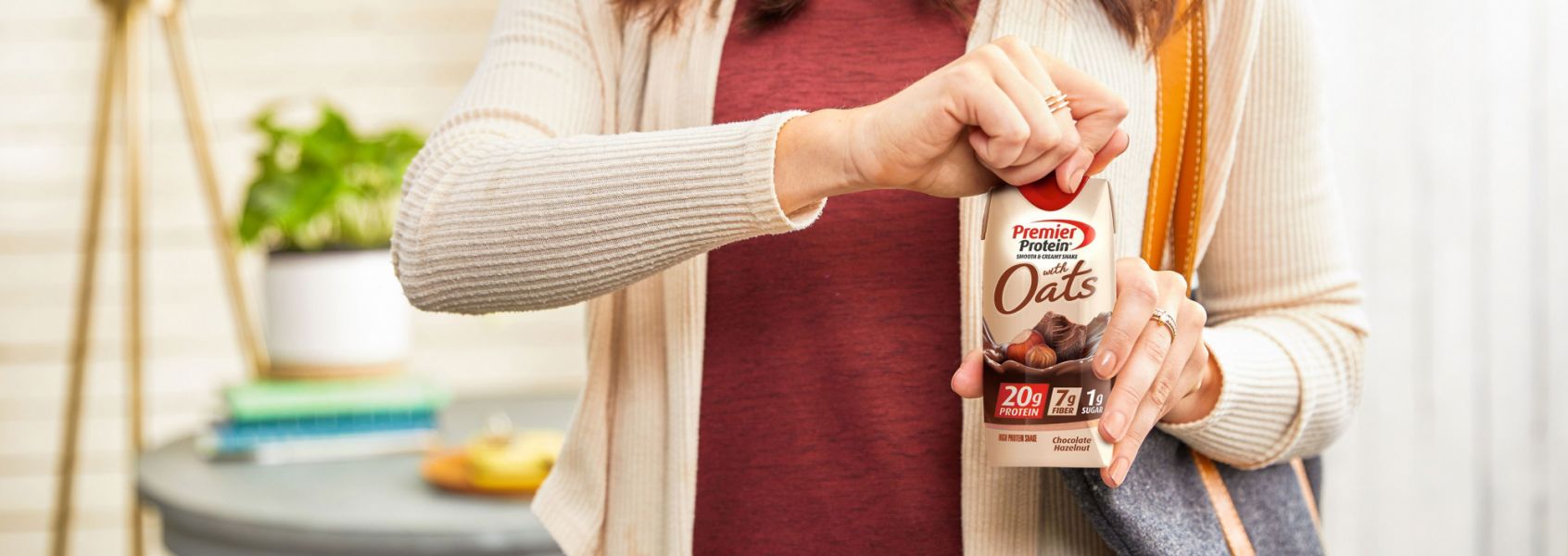 A photo of Premier Protein Chocolate Hazelnut Protein Shake with Oats