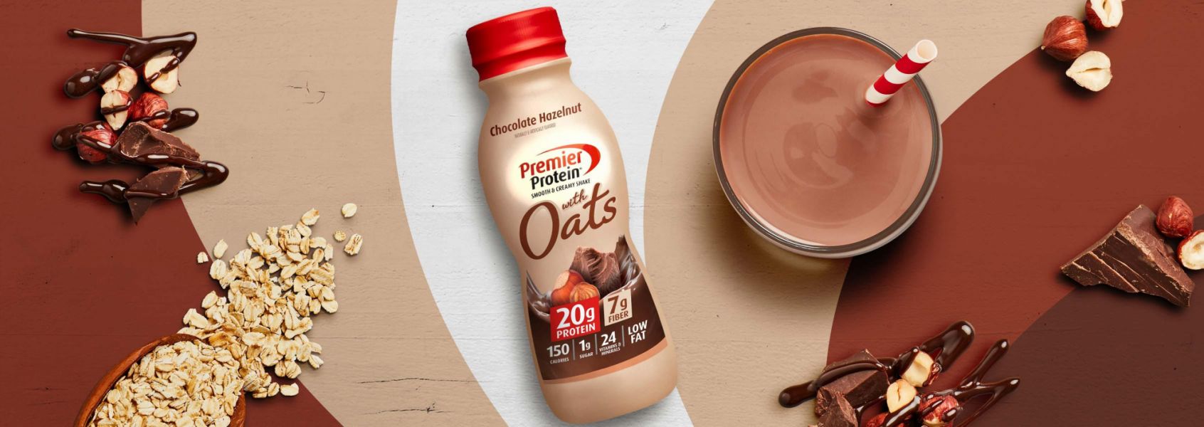 A photo of Premier Protein 11.5oz Chocolate Hazelnut Protein Shake with Oats