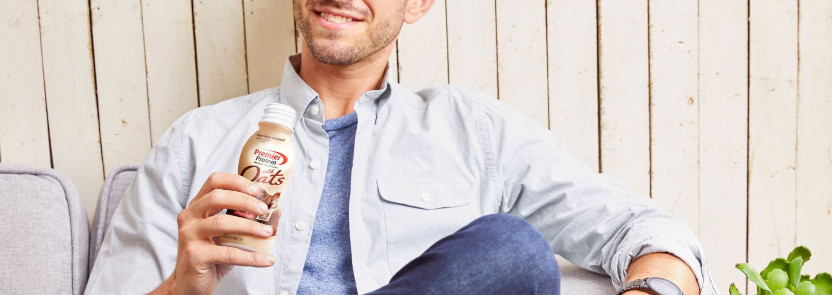 A photo of Premier Protein 11.5oz Chocolate Hazelnut Protein Shake with Oats