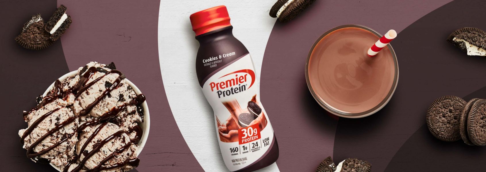 A photo of Premier Protein 11.5oz Cookies & Cream Protein Shake