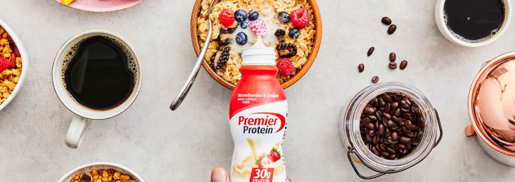 A photo of Premier Protein 11.5oz Strawberries & Cream Protein Shake