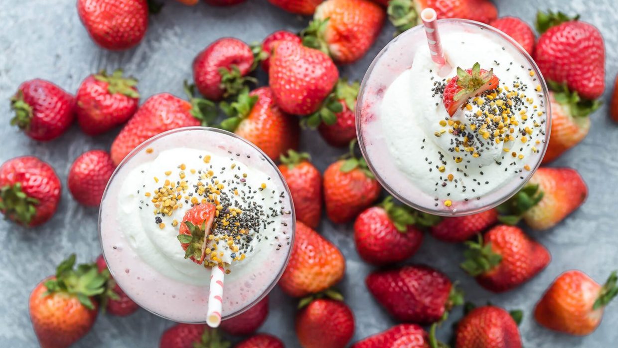 Recipe Strawberry Protein Shake With Vanilla Whipped Cream 1