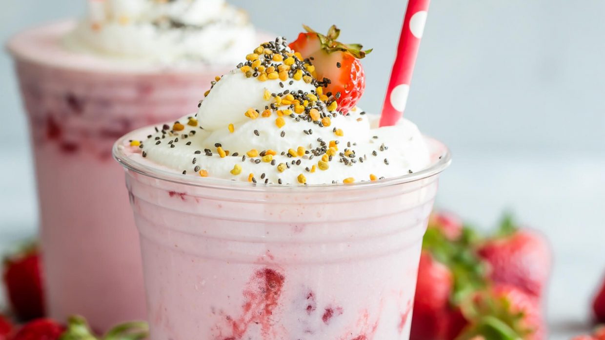 Recipe Strawberry Protein Shake With Vanilla Whipped Cream 2