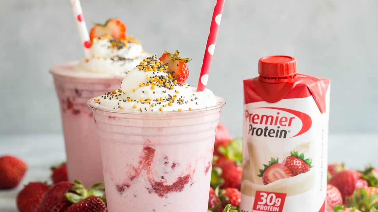 Recipe Strawberry Protein Shake With Vanilla Whipped Cream 3